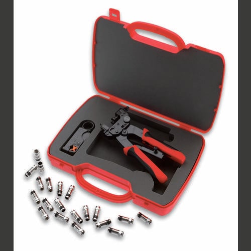 Cimco Cimco Werkzeuge 106154 Crimpzange Wetterfeste Koaxialanschlüsse, Koaxial-Steckverbinder BNC, F, RCA RG6, RG59