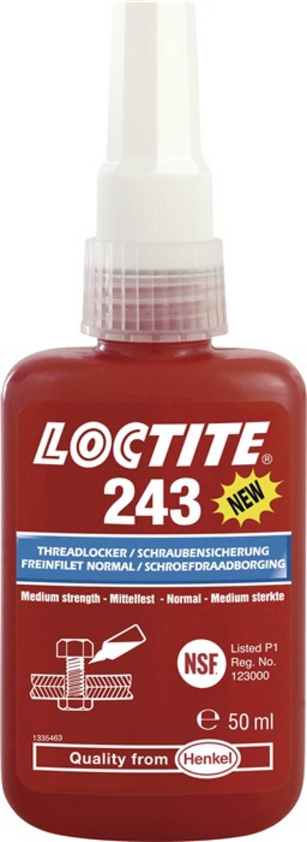Schraubensicherung 243 50 ml mf.mv.blau NSF P1,NSF/ANSI 61 Flasche LOCTITE