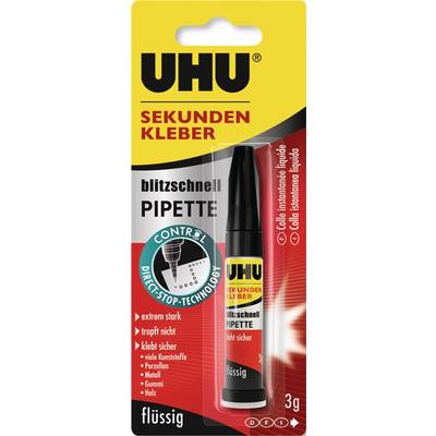 Sekundenkleber blitzschnell PIPETTE Control 3g farblos Tube UHU-0
