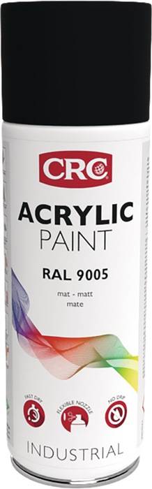 Farbschutzlackspray ACRYLIC PAINT tiefschwarz ma RAL 9005 400ml Spraydose CRC-0