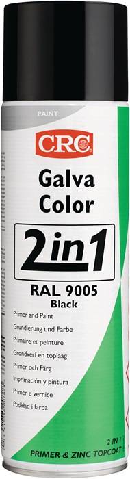 Farbschutzlackspray 2in1 GALVACOLOR tiefschwarz RAL9005 matt 500ml Spraydose CRC-0
