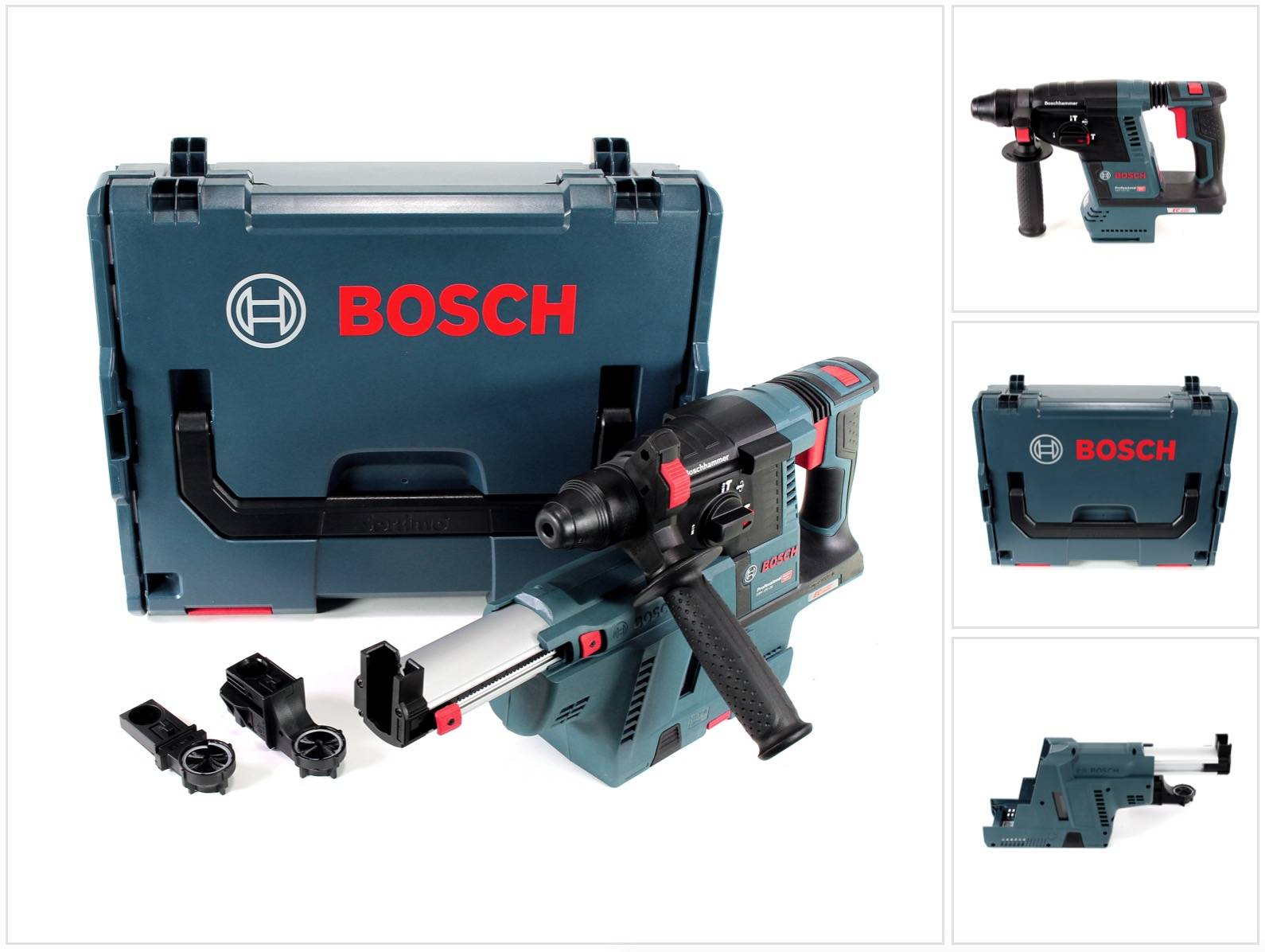 Bosch GBH 18 V-26 Akku Bohrhammer Professional SDS-Plus + GDE 18V-16 Staubabsaugung + L-Boxx - ohne Akku, ohne Ladegerät-0