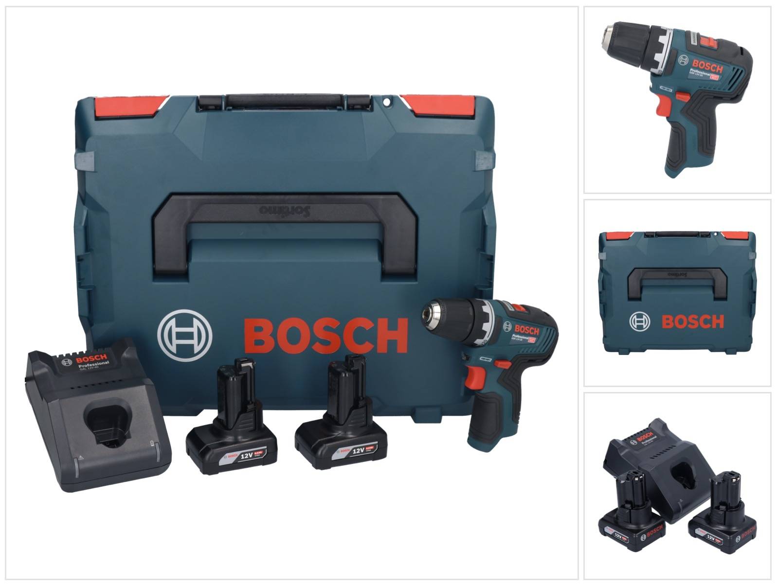 Bosch GSR 12V-35 Professional Akku Bohrschrauber 12 V 35 Nm Brushless + 2x Akku 6,0 Ah + Ladegerät + L-Boxx-0