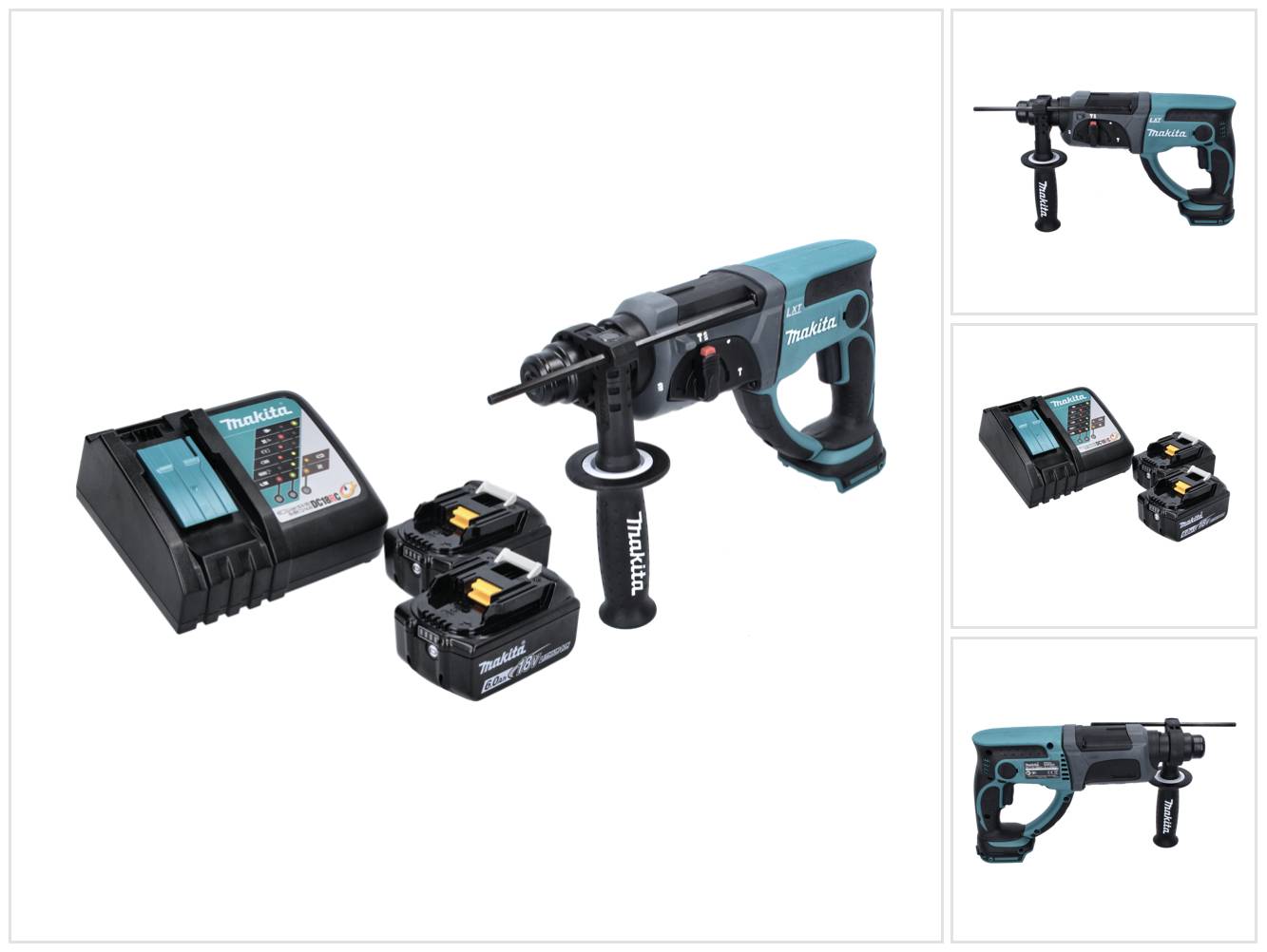 Makita DHR 202 RG Akku Kombihammer 18 V 2,0 J SDS Plus + 2x Akku 6,0 Ah + Ladegerät-0