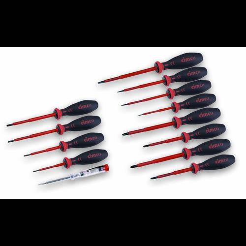 Cimco Cimco Werkzeuge VDE Schraubendreher-Set 13teilig Schlitz, Kreuzschlitz Phillips, Kreuzschlitz Pozidriv, Innen-TORX