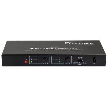 FeinTech VMS02201 HDMI 2.0 Matrix Switch 2x2 mit Audio Extractor