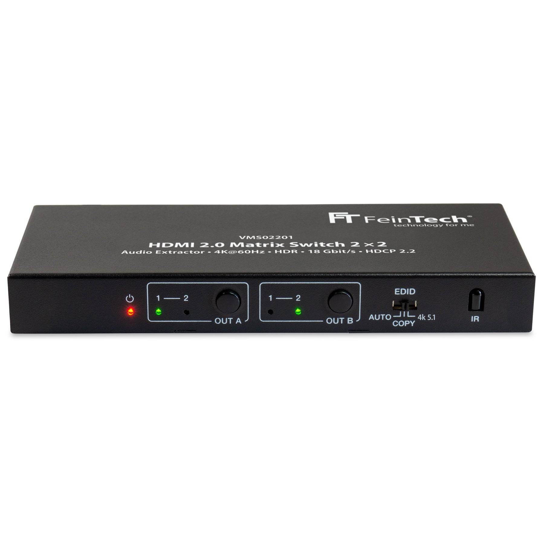 FeinTech VMS02201 HDMI 2.0 Matrix Switch 2x2 mit Audio Extractor-0