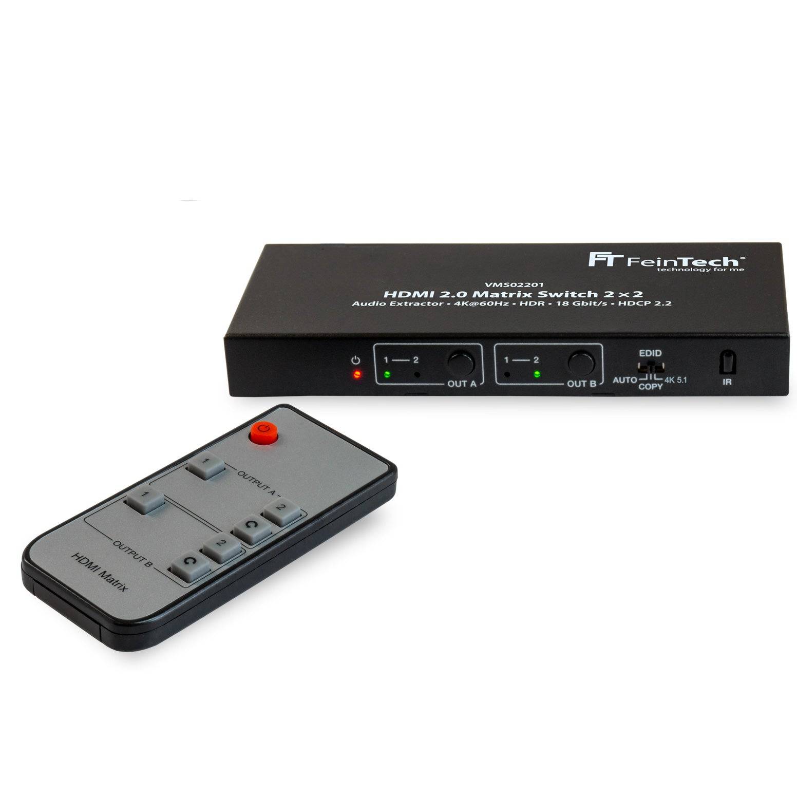 FeinTech VMS02201 HDMI 2.0 Matrix Switch 2x2 mit Audio Extractor-2