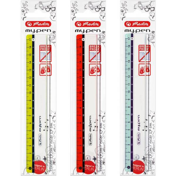 herlitz Flachlineal my.pen, 170 mm lang, Kunststoff