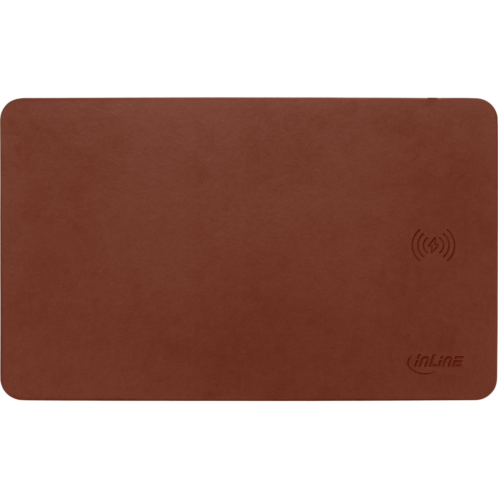 InLine® Maus-Pad, Wireless Charging, 370x225x7mm, braun-0
