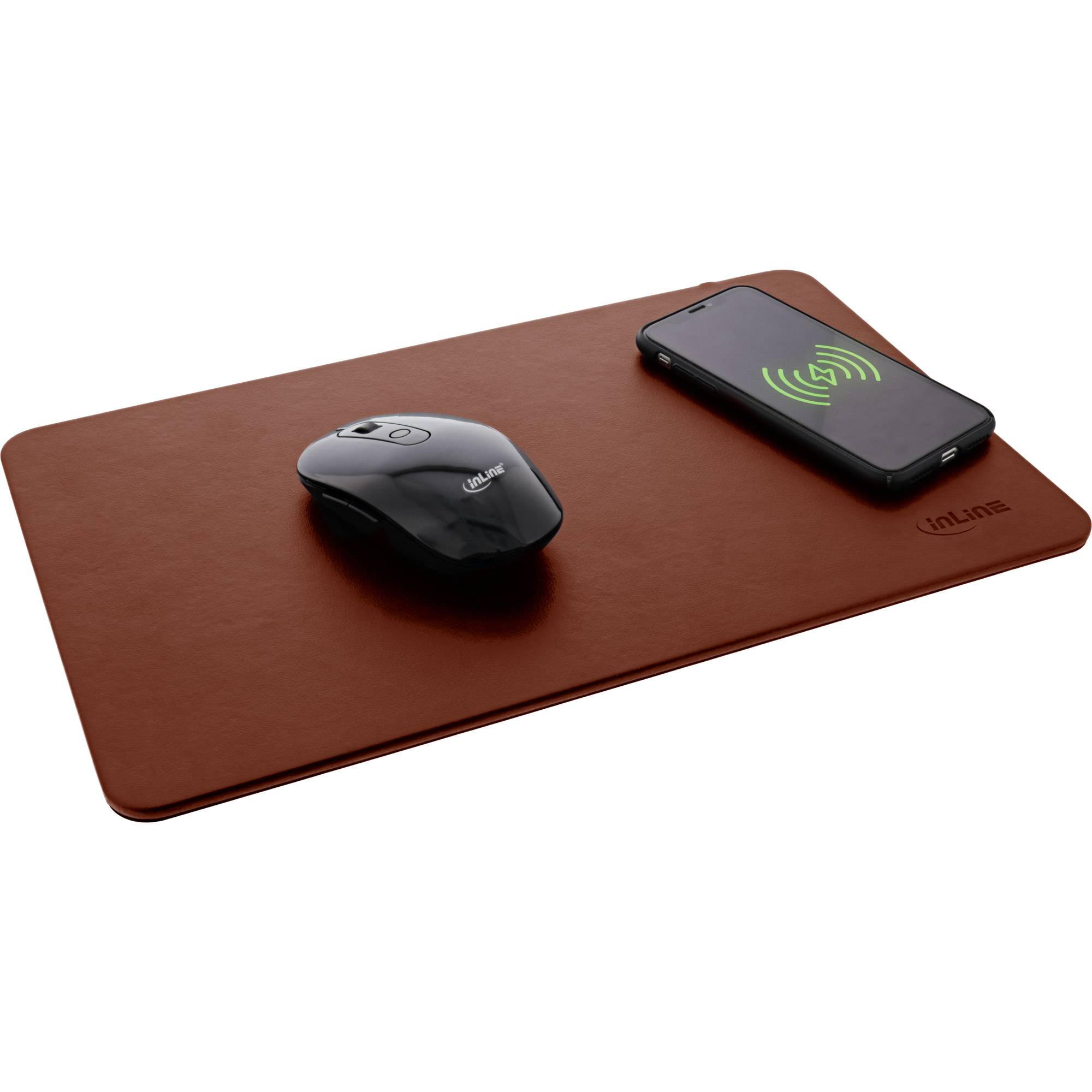 InLine® Maus-Pad, Wireless Charging, 370x225x7mm, braun-1