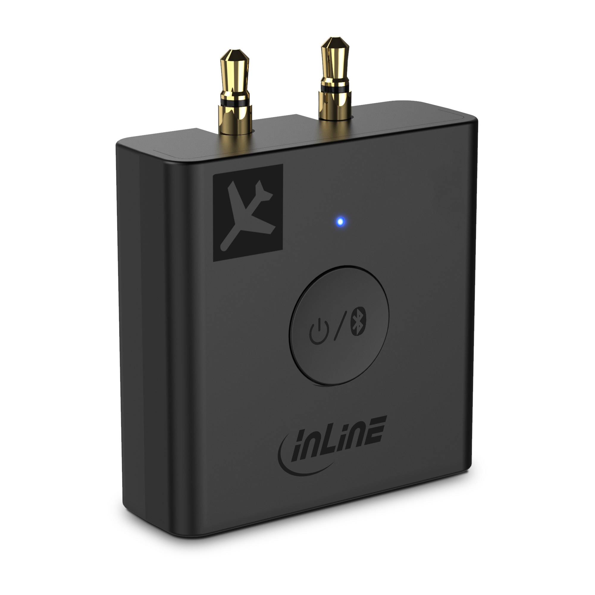 InLine® Flugzeug Bluetooth Audio Transmitter Sender, BT 5.0, aptX HD/LL-1