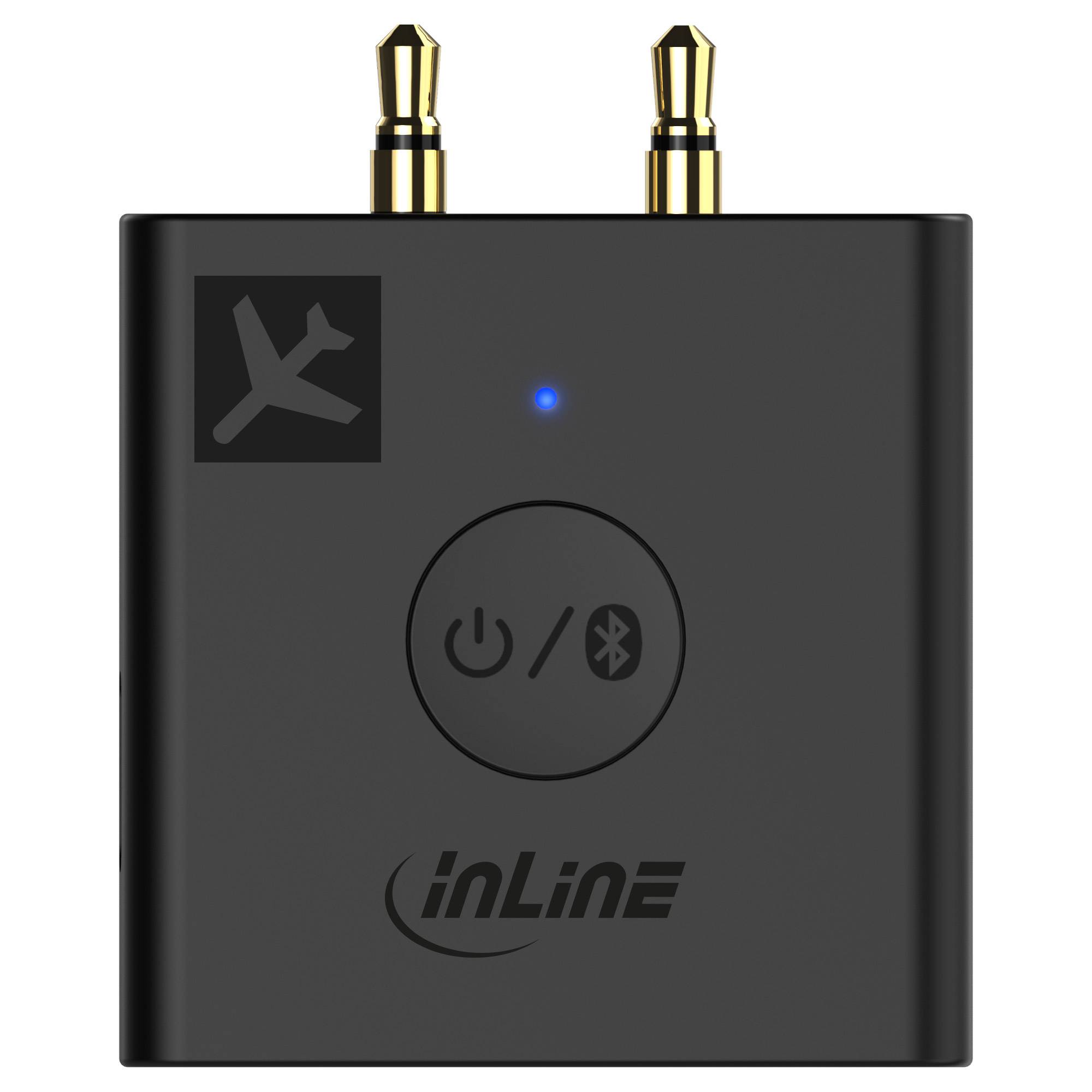 InLine® Flugzeug Bluetooth Audio Transmitter Sender, BT 5.0, aptX HD/LL-2