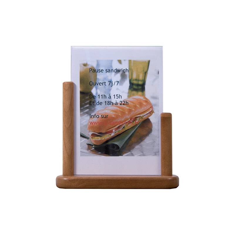 Securit Tischaufsteller TABLE, Acryl, DIN A5, teak-0