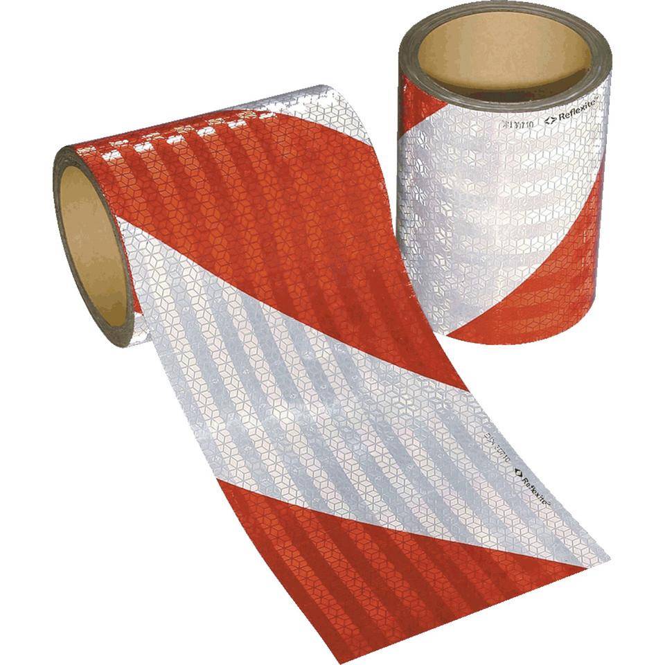 ORALITE® KFZ-Warnmarkierung, rot/weiß, Reflexfolie, 141mm, je 9mlinks-/rechtsweisend-0