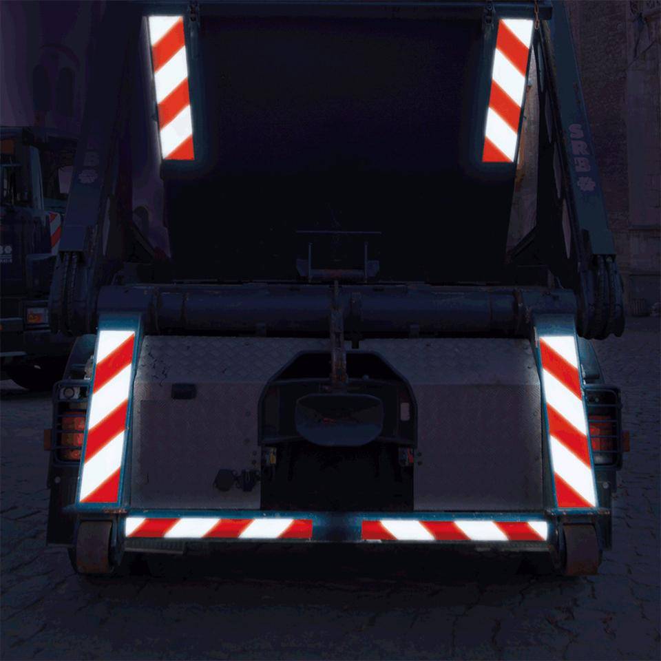 ORALITE® KFZ-Warnmarkierung, rot/weiß, Reflexfolie, 141mm, je 9mlinks-/rechtsweisend-2