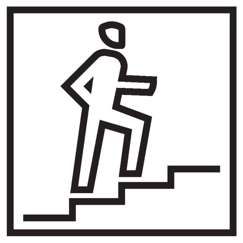 Türschild Piktogramm Treppe, Folie, selbstklebend, 150x150mm-0