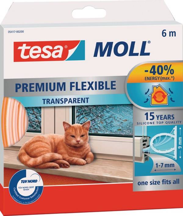 Silikondichtung tesamoll® 5417 B9mmxH7mmxL6m transp.TESA