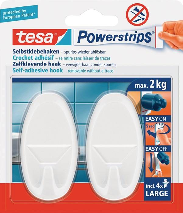 Deko Hak.Powerstrips® Hak.LARGE 58013 Gr.L (70x37 mm) ov.weiß-0