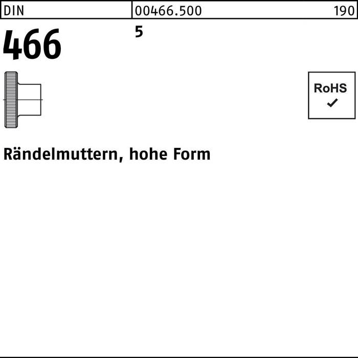 Rändelmutter DIN 466 hohe FormM4 5 100 Stück-0