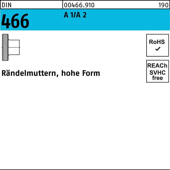 Rändelmutter DIN 466 hohe FormM4 A 1/A 2 25 Stück-0