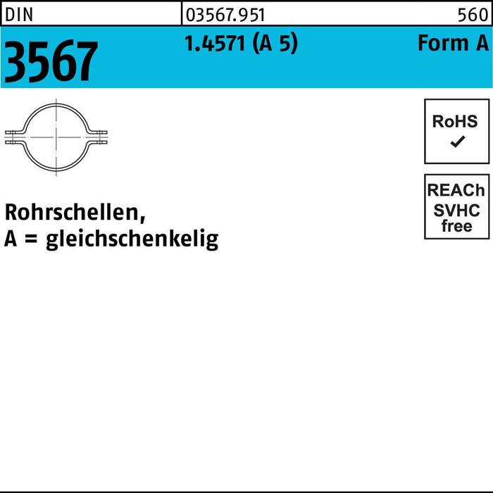 Rohrschelle DIN 3567 gleichschenkelig A 34 / NW 25 A 5 10St.-0