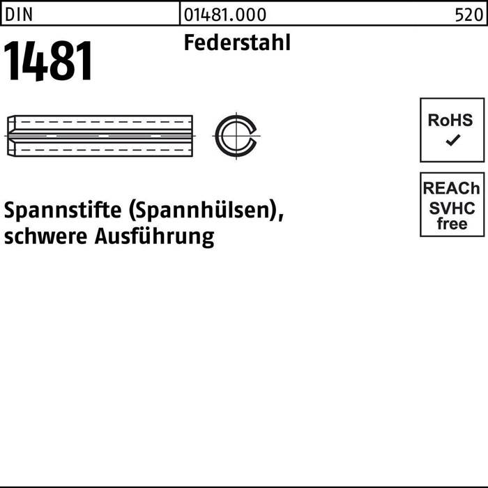Spannstift DIN 1481 10x 80 Federstahl schwere Ausführung 100 Stück-0