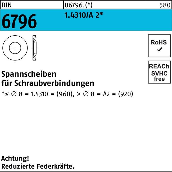 Spannscheibe DIN 6796 4x 9x 1 1.4310/A 2 1000 Stück-0
