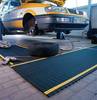 Arbeitsplatzmatte, Bodenschutzmatte, Industriematte, Rollenware schwarz/gelb, Breite 600 mm, Länge 10 m