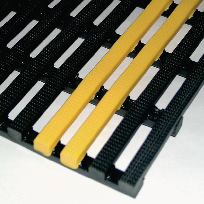 Arbeitsplatzmatte, Bodenschutzmatte, Industriematte, Rollenware schwarz/gelb, Breite 1000 mm, Länge 10 m-2