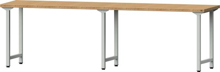 Werkbank BL B2800xT700xH840mm Buche massiv lichtgrau-0