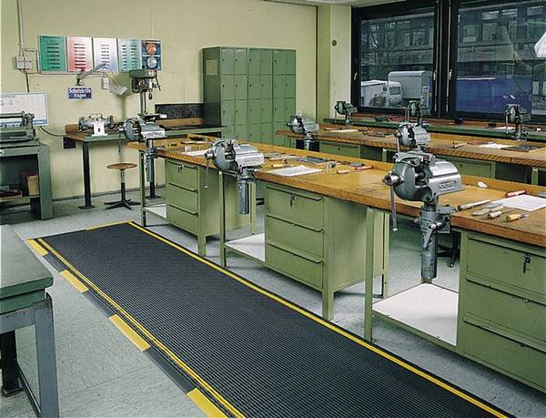 Arbeitsplatzmatte, Industriematte, Rollenware, schwarz, Breite 1200 mm, Länge 10 m