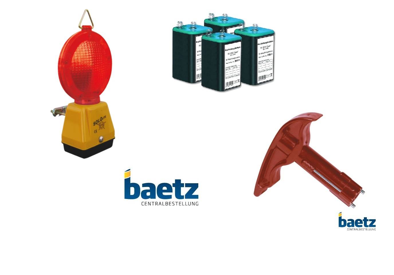 LED Baustellenleuchte, zweiseitig, rot, SoloLite-1