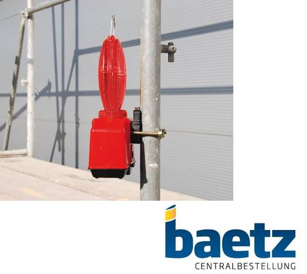 Baustellenleuchte StarLED, zweiseitig rot, mit Secura 52