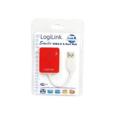 LogiLink USB-HUB "Smile" 4-Port o. NT rot