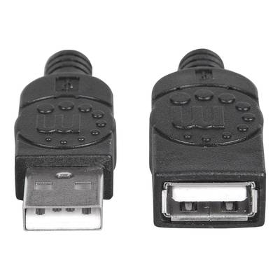 Manhattan USB Kabel A -> A St/Bu  1.80m schwarz Verl.