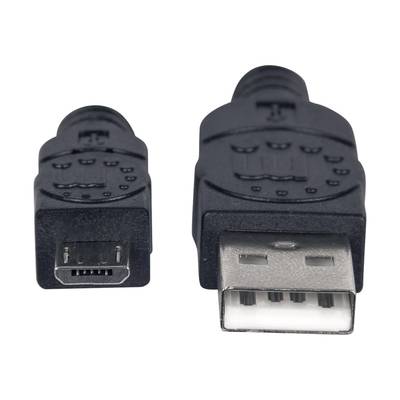 Manhattan USB Kabel A -> micro B St/St  1.00m schwarz