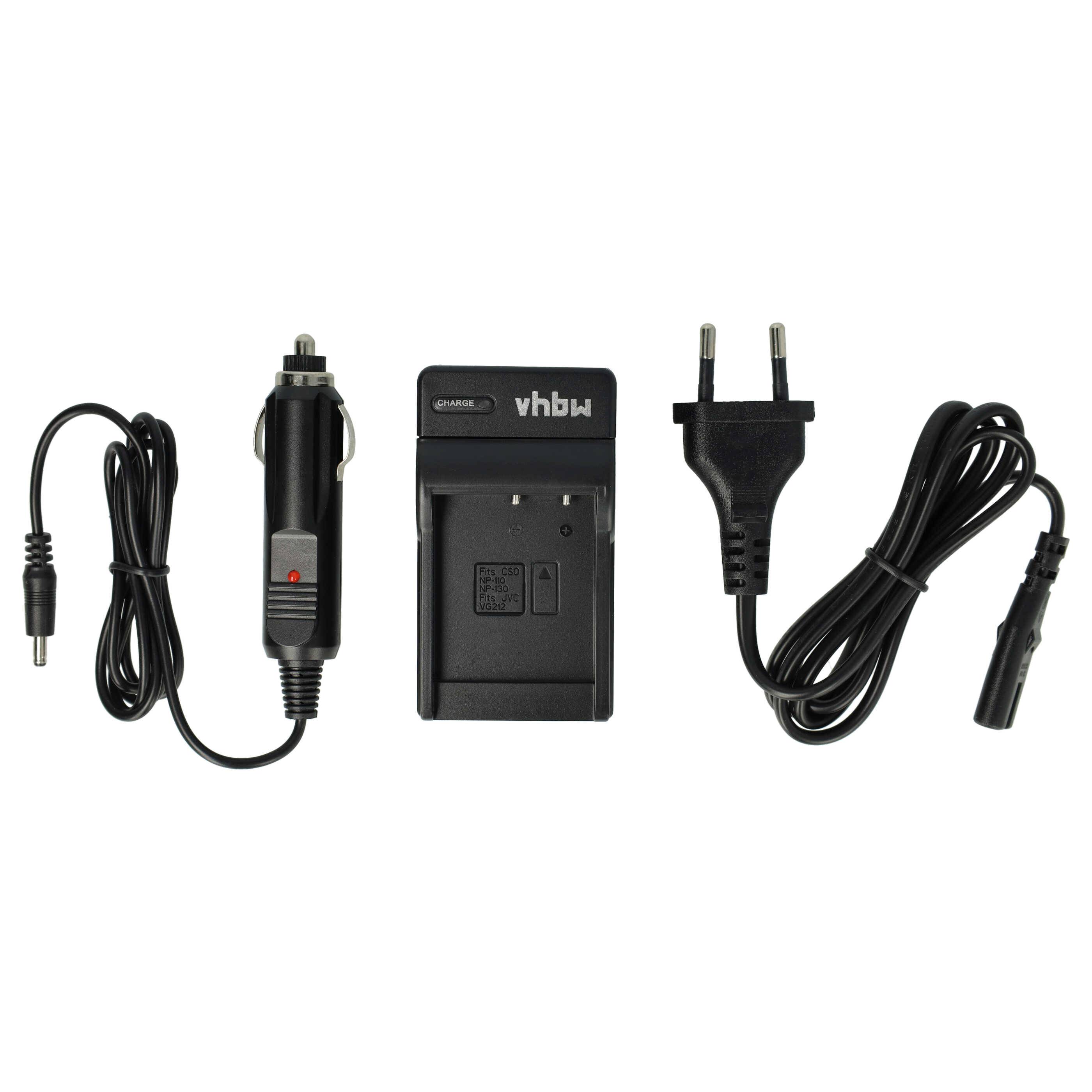 vhbw Ladegerät kompatibel mit JVC Everio GZ-VX810, GZ-VX810BEU, GZ-VX815 Kamera Camcorder/Akku - Ladeschale, Kfz-Adapter-0