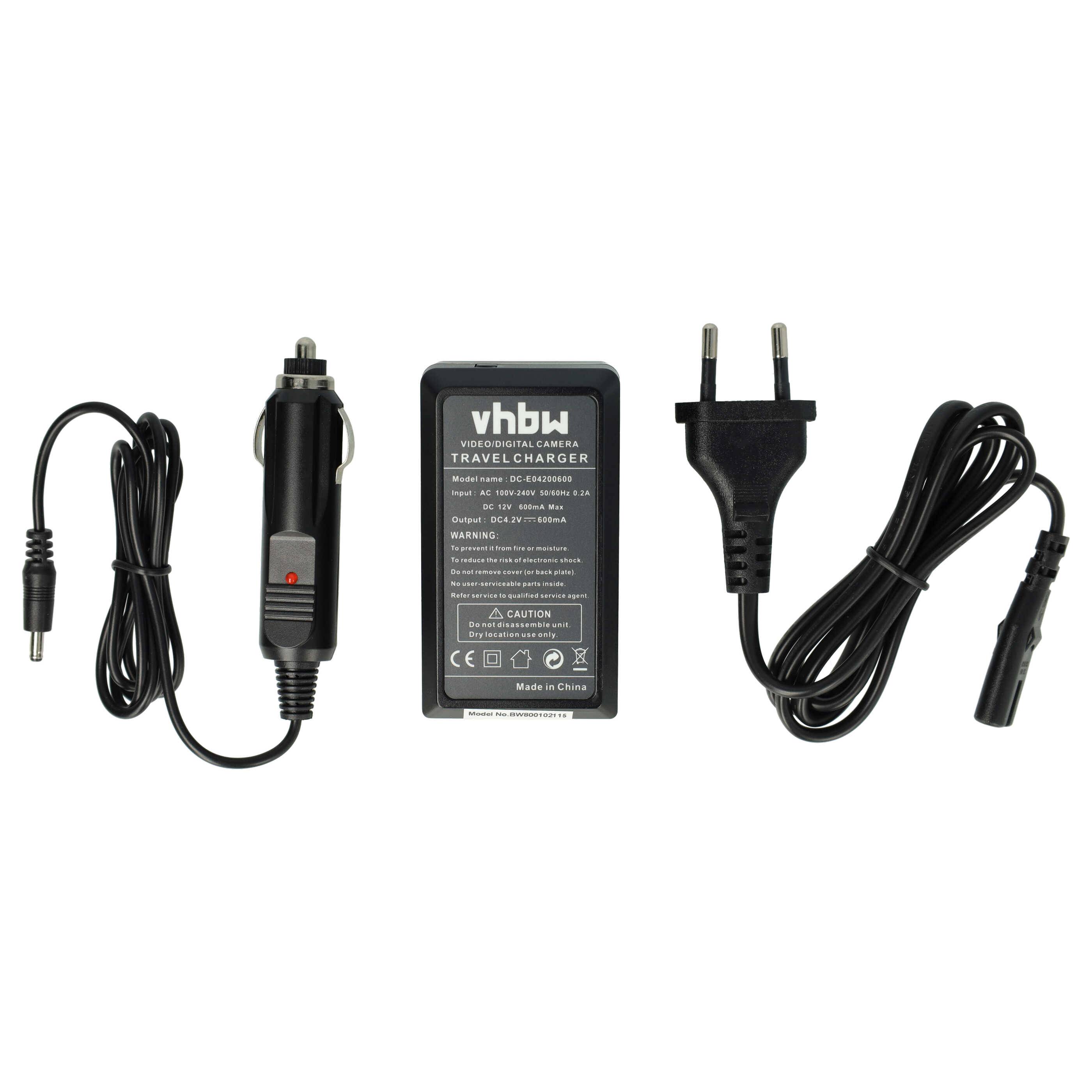 vhbw Ladegerät kompatibel mit JVC Everio GZ-VX810, GZ-VX810BEU, GZ-VX815 Kamera Camcorder/Akku - Ladeschale, Kfz-Adapter-1