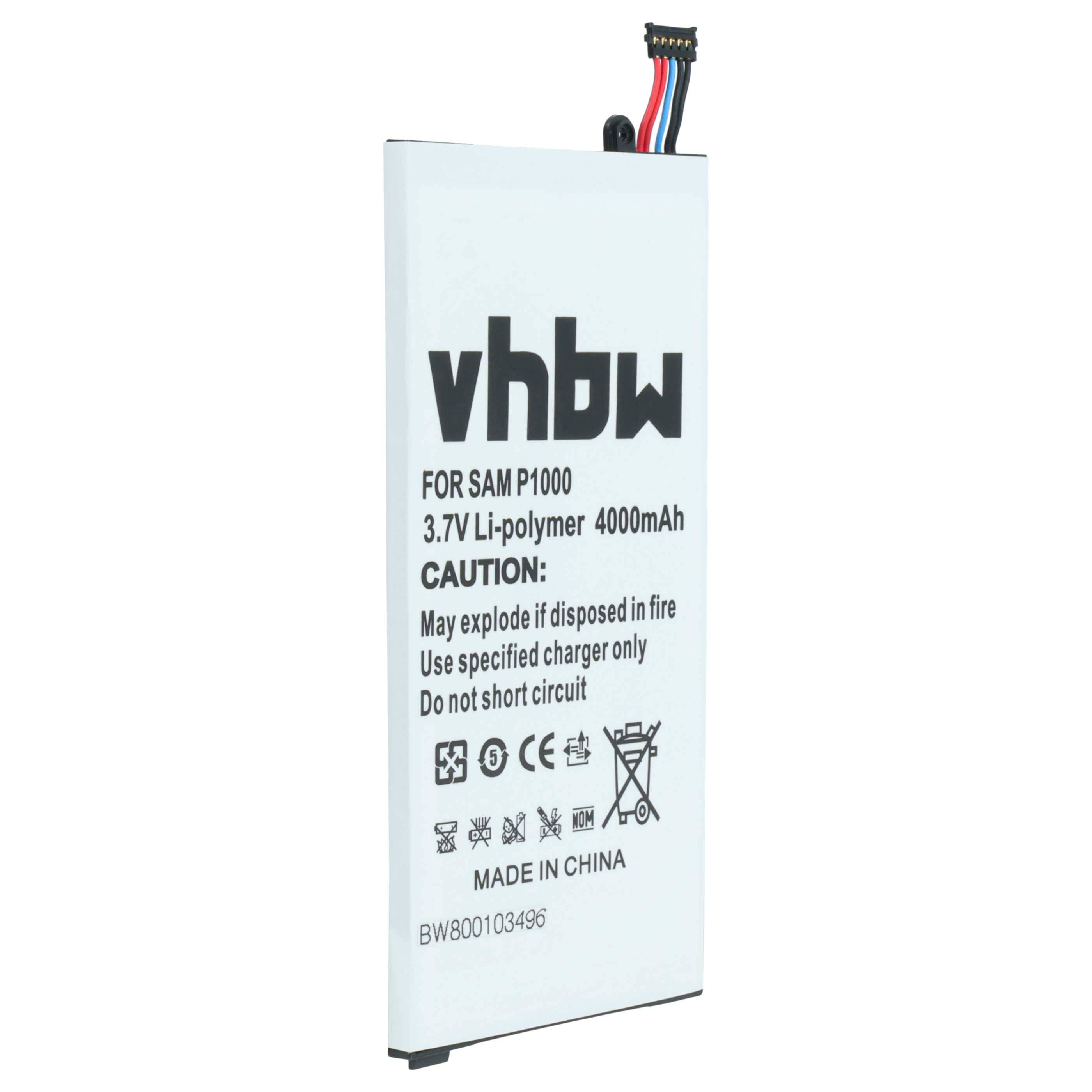 vhbw Akku kompatibel mit Samsung Galaxy Tab GT-P1000 16GB | GT-P1000 16GB, GT-P1000 32GB, GT-P1000 Tablet Pad (4000 mAh-0