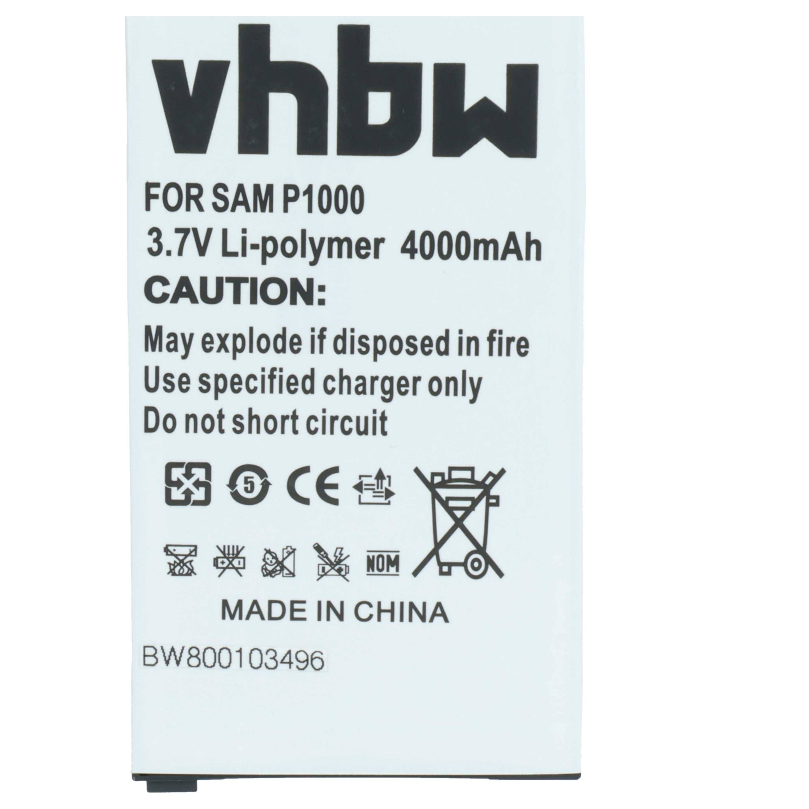 vhbw Akku kompatibel mit Samsung Galaxy Tab GT-P1000 16GB | GT-P1000 16GB, GT-P1000 32GB, GT-P1000 Tablet Pad (4000 mAh-3