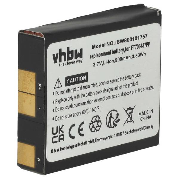vhbw 1x Akku kompatibel mit Razer Naga Epic | Mamba, Mamba 2012, Mamba 2012 Elite 4G kabellose Maus (900 mAh, 3,7 V