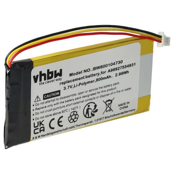 vhbw Akku Ersatz für Sony A98927554931 | A98941654402 für eBook Reader (800 mAh, 3,7 V, Li-Polymer)