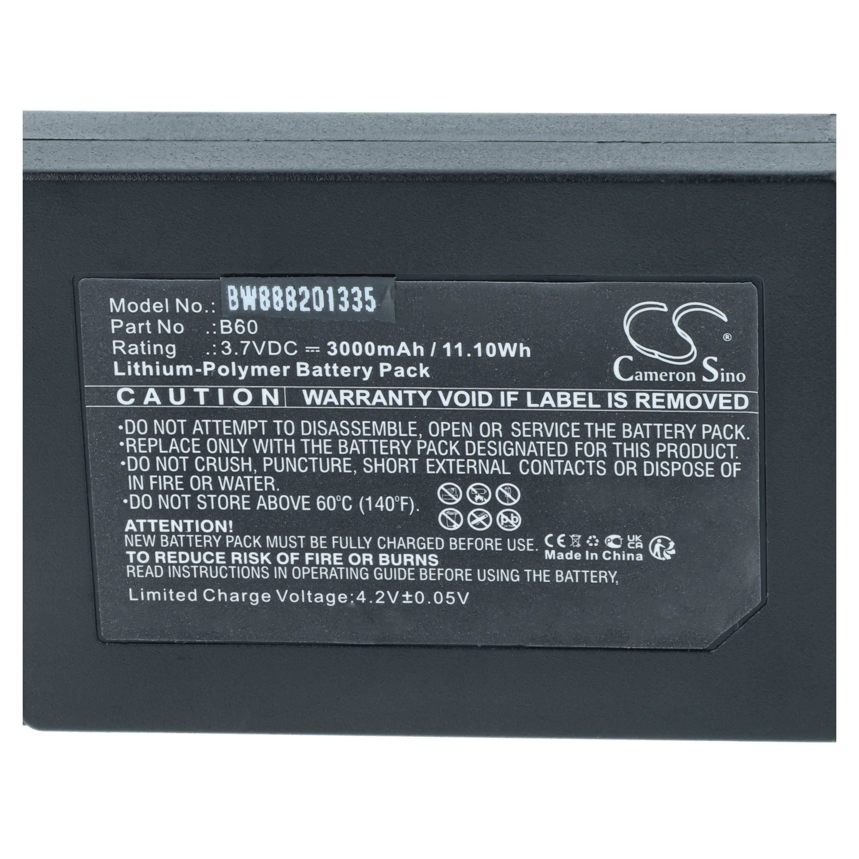 vhbw Akku kompatibel mit Vectron Mobilepro 3 | Barcodescanner POS (3000 mAh, 3,7 V, Li-Polymer)-3