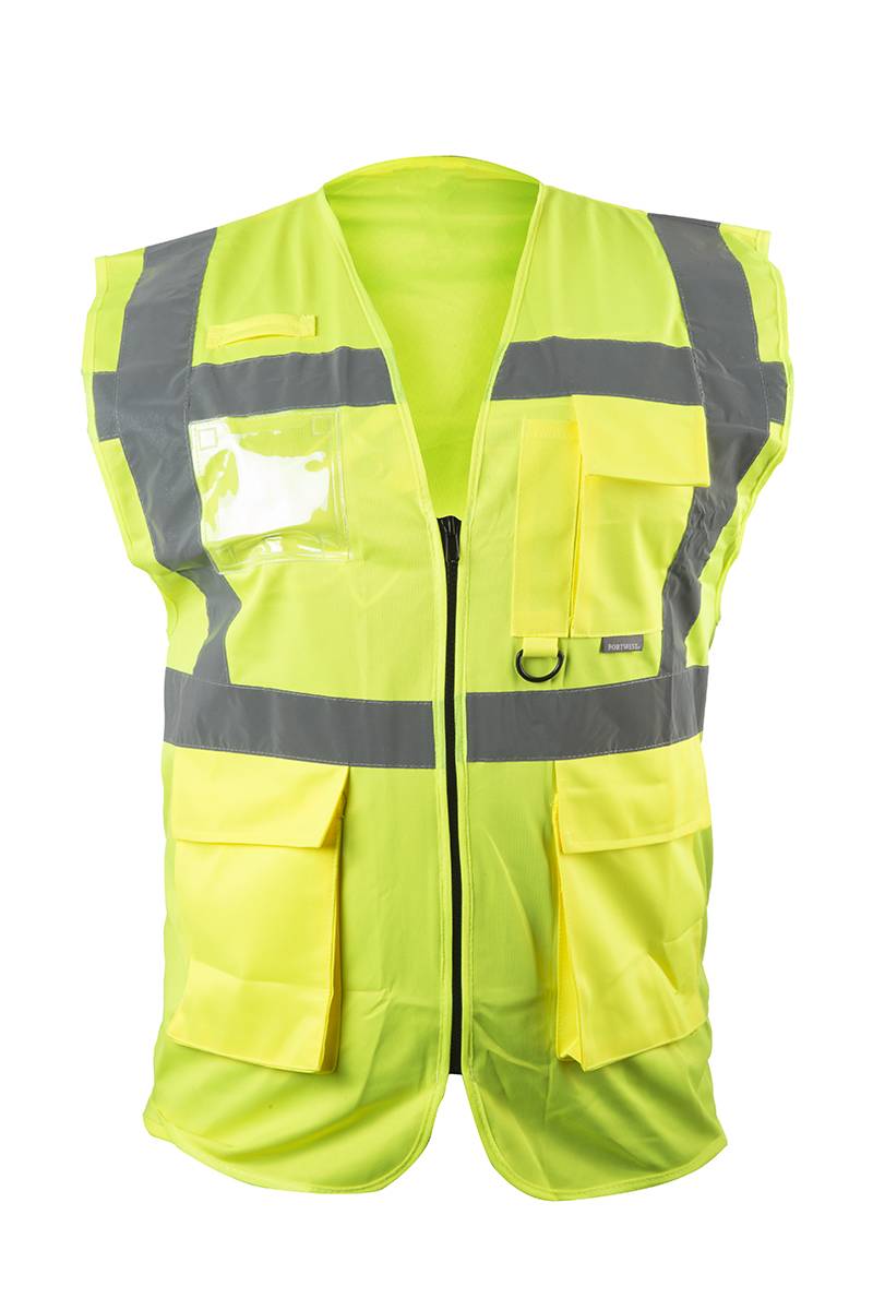 RS PRO Gelb Unisex M Polyester Warnweste, Reißverschluss-0
