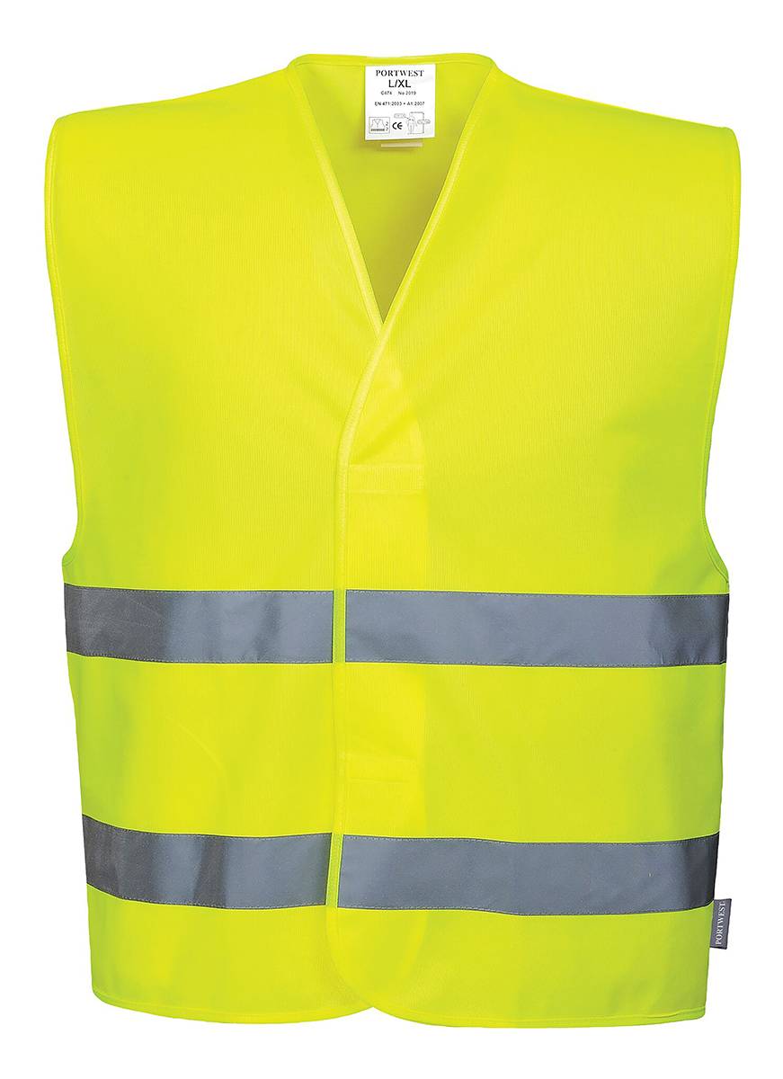 RS PRO Gelb Unisex L/XL Polyester Warnweste, Klettverschluss-0