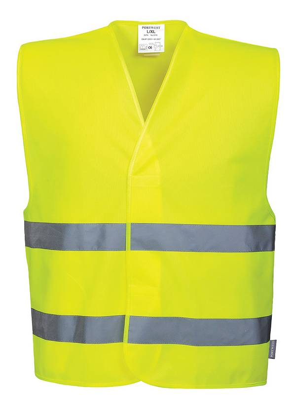 RS PRO Gelb Unisex L/XL Polyester Warnweste, Klettverschluss