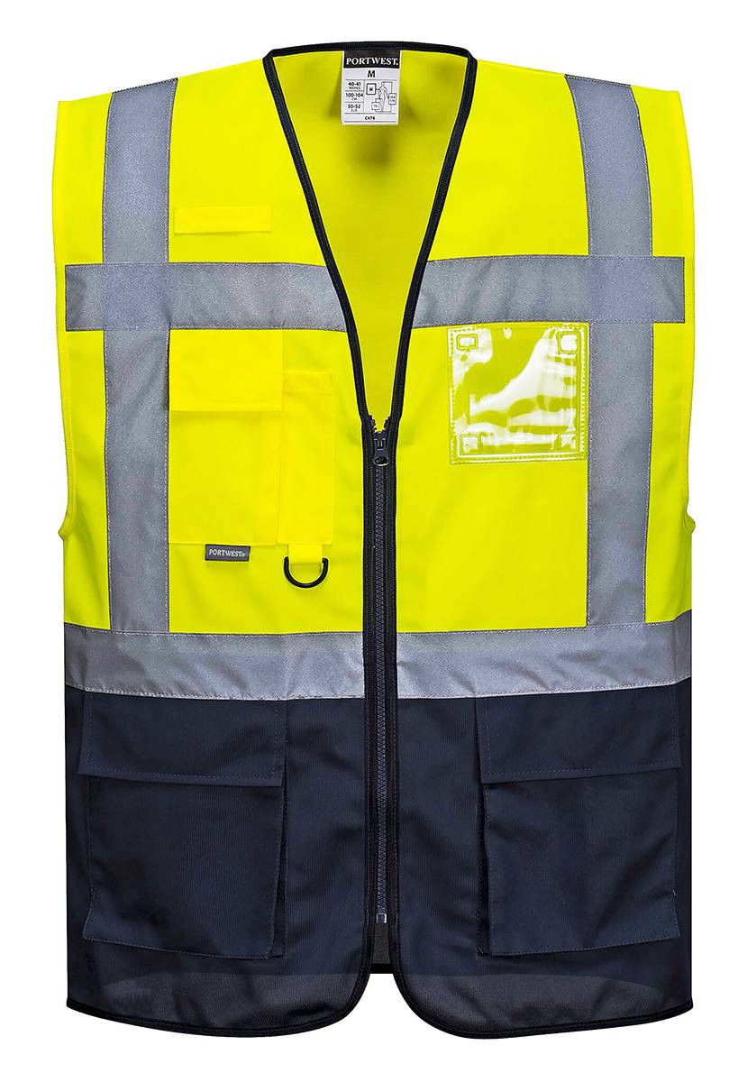 RS PRO Gelb Unisex XXL Polyester Warnweste, Reißverschluss-0