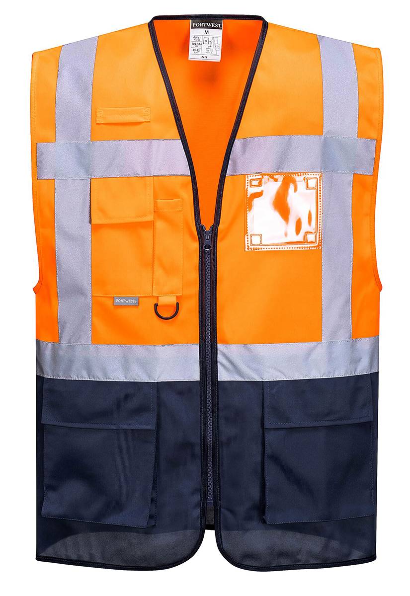 RS PRO Orange Unisex L Polyester Warnweste, Reißverschluss-0