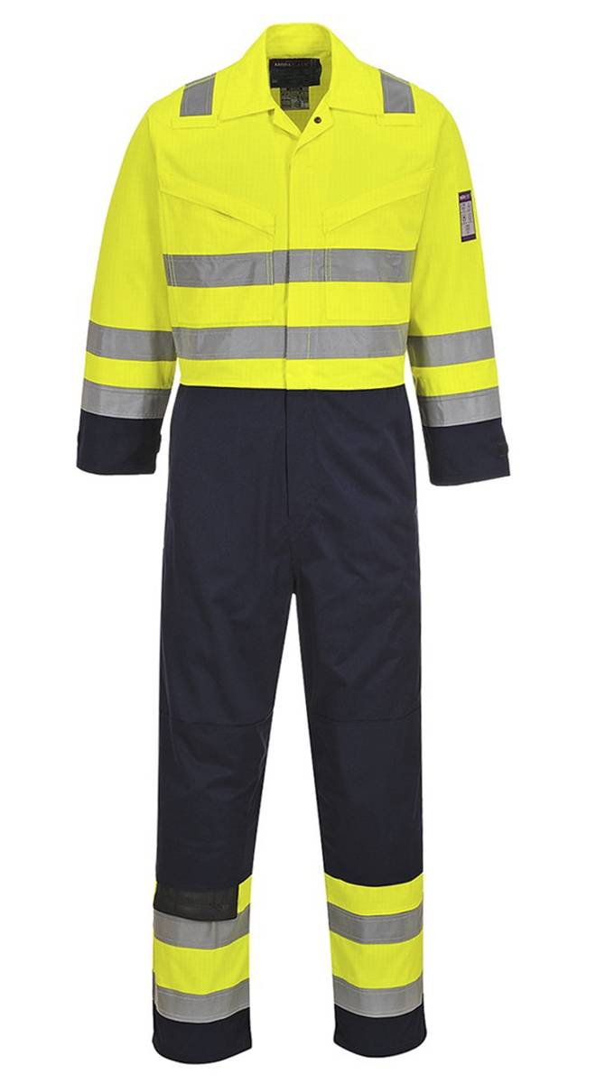 RS PRO Warnschutz-Overalls, XL, Wiederverwendbar, , Gelb, Flammhemmend, 1 % Kohlenstofffaser, 60 % Modacryl, Baumwolle,-0